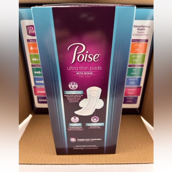 Poise Ultra Thin Pads with Wings Maximum 5 / 3 Boxes Of 20 / 60 Total - Picture 6 of 8